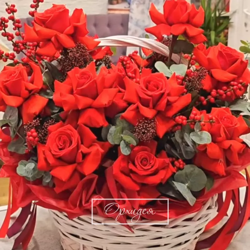 Корзина с розами Для самой важной!