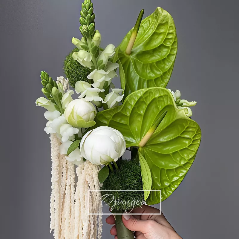 Свадебный букет с антуриумом