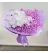 Букет с хризантемой и гипсофиллой