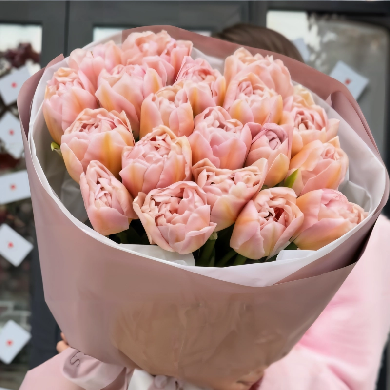 Монобукет тюльпанов 17шт Пробуждение весны 1