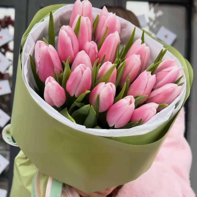 Монобукет тюльпанов 17шт Пробуждение весны