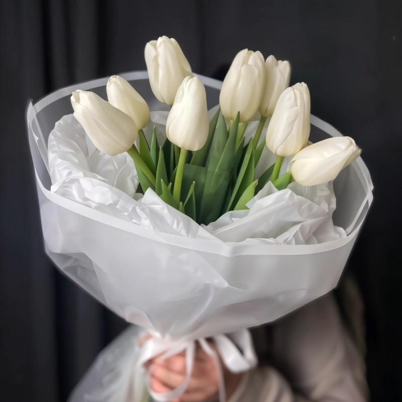 Монобукет тюльпанов 9 шт Хрустальный звон