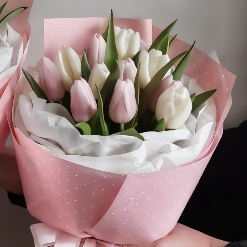 Монобукет из тюльпанов Весеннее утро 