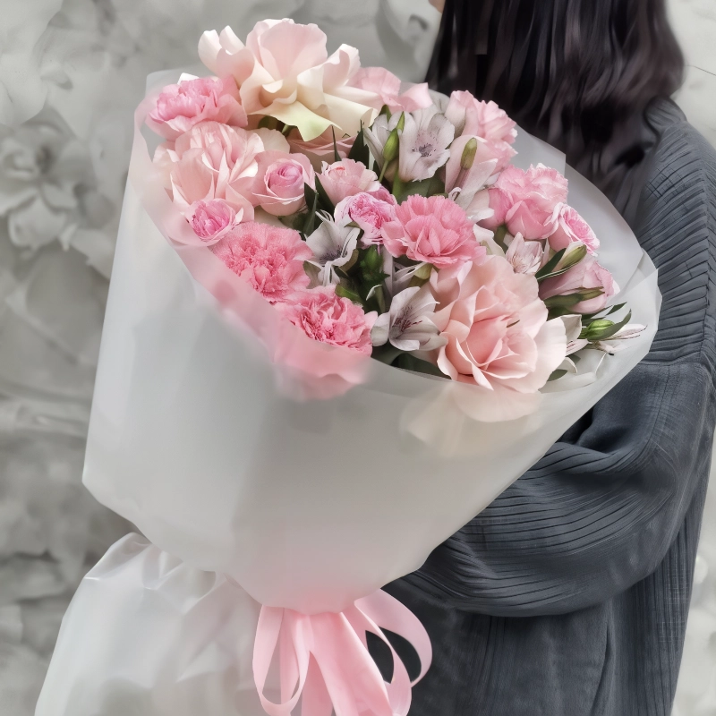 Сборный букет с розами и альстромерией от интернет-магазина «Орхидея» в Надыме